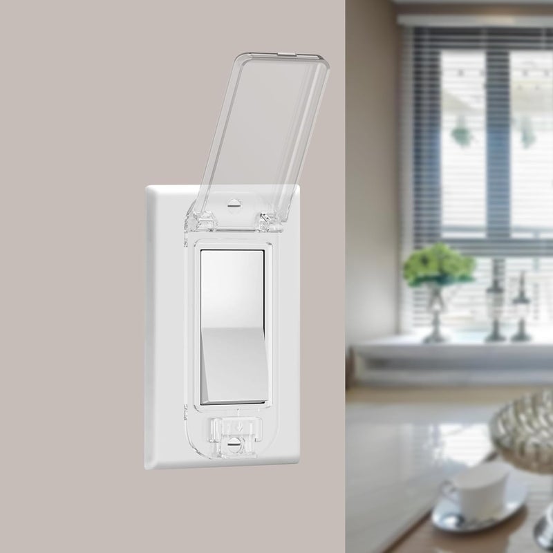 LRANFOW 2 Light Switch Guard Cover, Baby Proof Wall Switch Cover Guard for Rocker Light Switch Protects Your Lights or Circuits from Being Accidentally Turned On or Off - Image 2